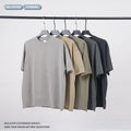 Custom High Quality Men Mock Neck Plus Size T-Shirt 100% Cotton Heavyweight Luxury Drop Shoulder Blank T-Shirt for Men
