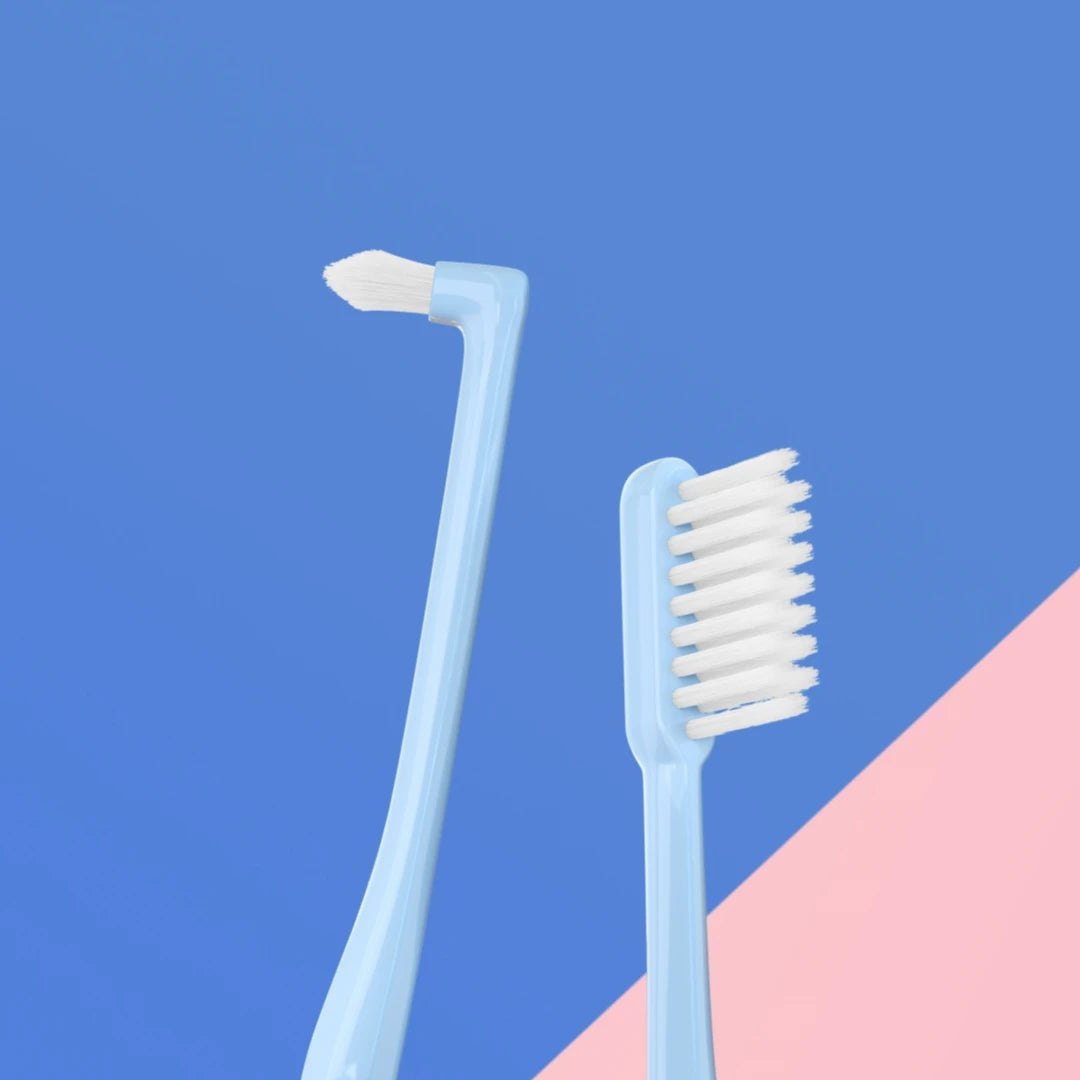 2-in-1 Orthodontic Toothbrush for Adults Colorful Small Pointed and Flat Design Soft and Hard Bristle for Home Use with Braces
