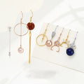 Zircon Heart Crown Pinch Bail Earring Hooks Blank Setting 925 Sterling Silver CZ Rose Gold Earring Hook with Pinch Bail