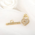 Fashion14K Gold Plated Micro Pave Zircon Heart Shape OT Toggle Clasp for Jewelry Necklace Bracelet Making Accessories MegaBDM