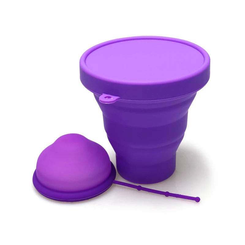 Woman Menstruation Folding Sterilizer Cup Silicone Female Period Collapsible Menstrual Cup Collapsible Silicone Cups