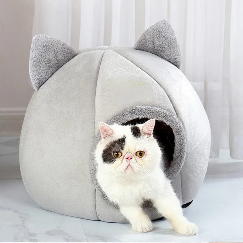 Removable Cat Bed Pet Cave Products for Sleep Cozy House Cats Tent Pet Accessories Soft Pet Bed