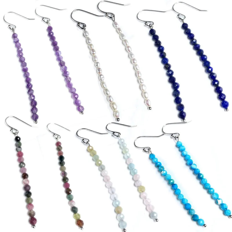 Customized 4mm Crystal Zircon Tassel S For Women Cut Corner 4mm Stone Beads Long Dangle Accessories Trendy Ear Jewe Earrings