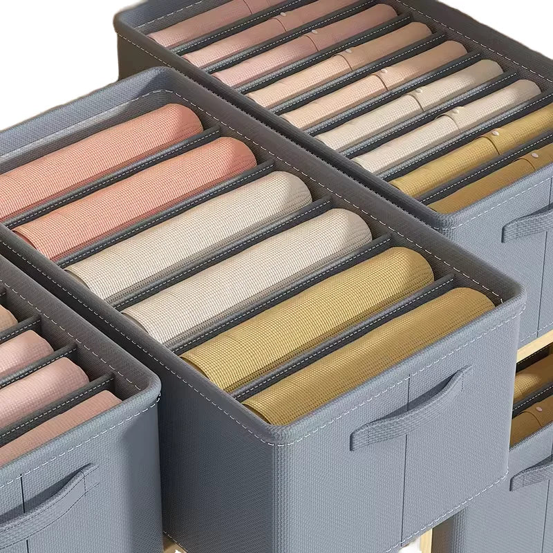 Modern Office Organizer with Multifunctional Folding Drawer Storage Box Rectangle Dividers for Pants Clothing & Food Containers
