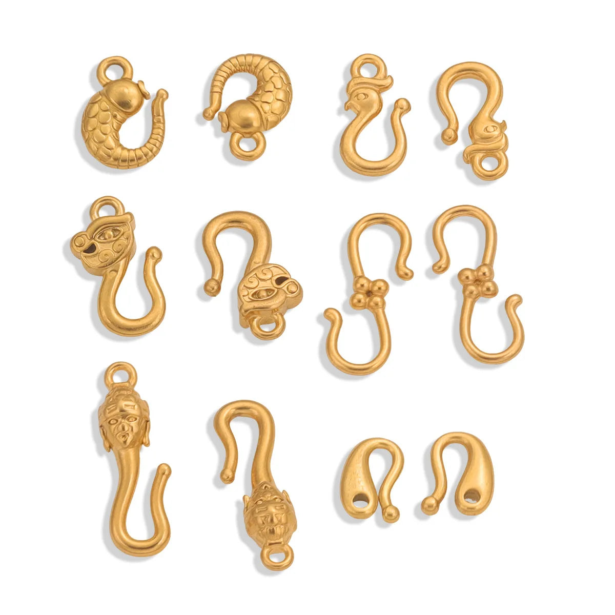 Stainless Steel 18K Gold Plated S Shaped Hooks Clasp Connectors for DIY Jewelry Making