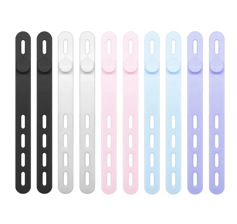 Extra Long Winder Reusable Silicone Fastening Cable Strap Tape Soft Wire Organizer Management Storage Kitchen Bathroom