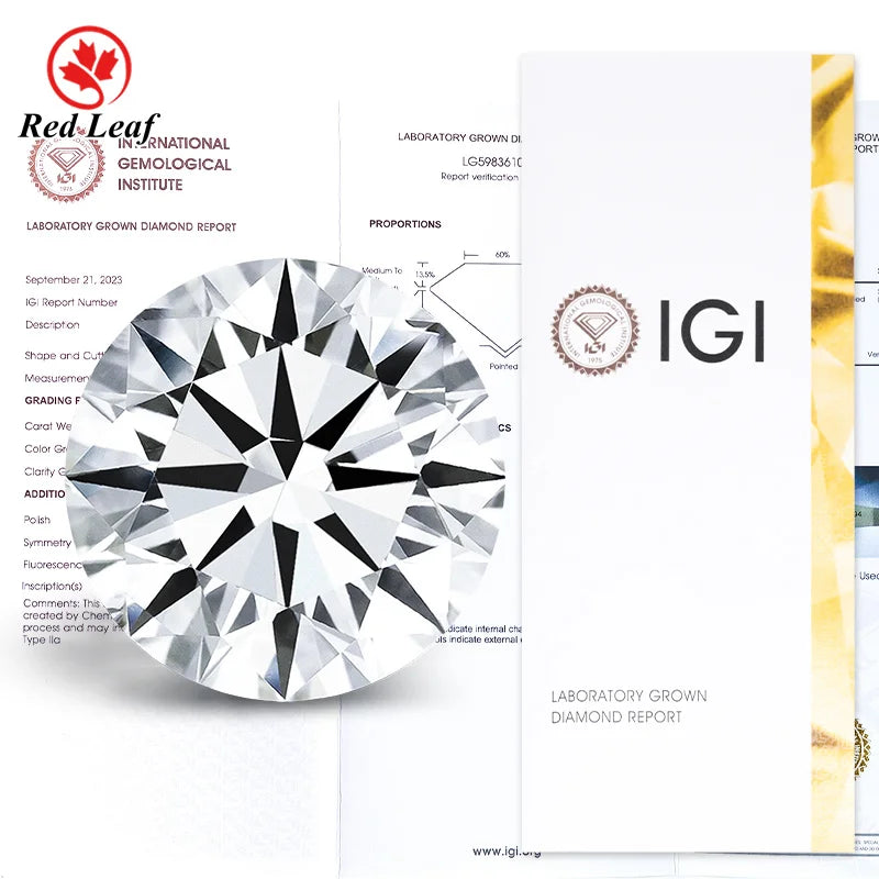Wholesale 100% Pass Test Loose IGI Certificate Lab Grown Diamond CVD DEF VVS VS 4CT 5CT 6CT Round Cut Lab Diamond