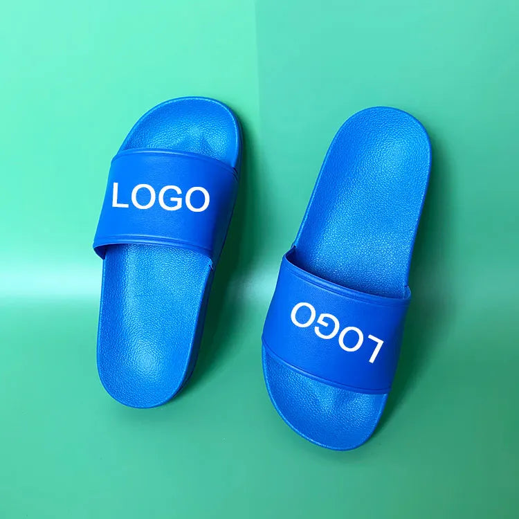 Custom Printed 14 Different Colors Men's Waterproof Anti-slip PVC Slides slippers Flip Flops for Men and Women