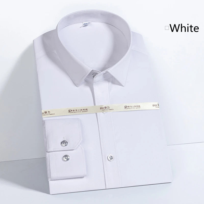 2021 Hot Selling TR Stretch Shirt Men's Business Mens Formal Dress Shirts