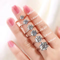 Factory Wholesale Vvs1 0.5/1/2/3/5ct 925 Sterling Silver Vintage Wedding Moissanite Diamond Engagement Rings for Women