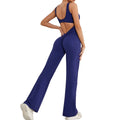 Women's Long Length Soft Quick Dry Scrunch Back Flare Yoga Jumpsuit With Hollow Back Sports Bodysuit