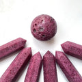 Wholesale Natural Quartz Crystal  Craft Rock Stone Red Honey Comb Ruby Jewel Point Tower Wand