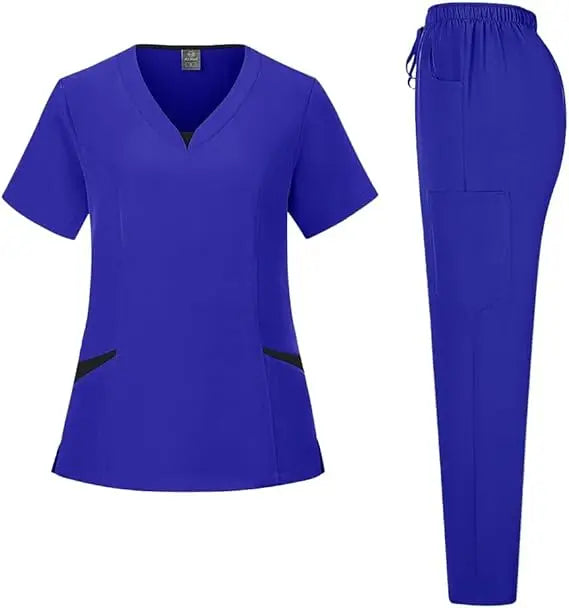 Uniforms Surgical Classic Scrub Sets Stretch Piece Uniforms Suit Nursing Fitted V Neck Top Nurse Work Uniform