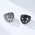 Fashion Devil Retro Gothic Rings Satan Goat Stainless Steel Black Men'S Designer Ring Wholesale