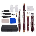 Muslady Professional Bassoon C Key Maple Wood Body Cupronickel Silver-plated Keys Woodwind Instrument with Reed Gloves Cleaning