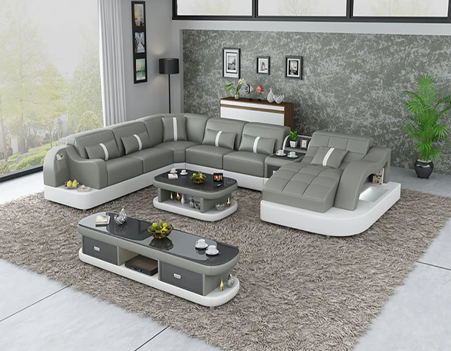 Sofa Set Furniture Living Room Modern Italian Design Modern with L Shaped Leather Sectional Chesterfield Furniture Sofa Set