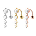 Fashion 316L Surgical Steel Barbell Crystal Belly Button Ring Women Piercing Jewelry Clear Zircon Stones Navel Studs