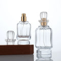 Empty  50 100ml Thick Bottom Unique Shape  Spray Bottle High Clear Crimp Perfume Glass Bottle