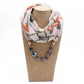 Chiffon Satin Floral Women's Fashion Necklace Scarf