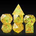 Wholesale Yellow Sharp Edge Resin 19mm Dice Set D4 D6 D8 D10 D12 D20 D% Custom Polyhedral D&D Dice for Dungeons & Dragons
