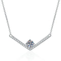 925 Sterling Silver Moissanite V-Letter Necklace Advanced Diamond Temperament Classic Silver Chain Wedding Engagement