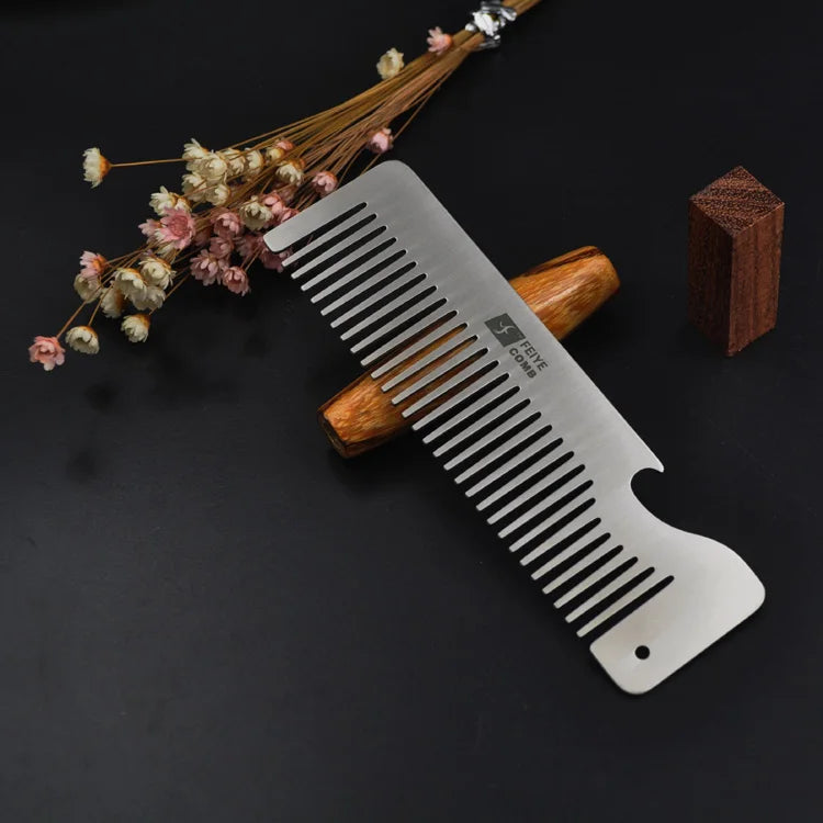 Customized 2024 New Anti-static and High-temperature Resistant Stainless Steel Comb Hand Polished and Comfortable Steel Comb