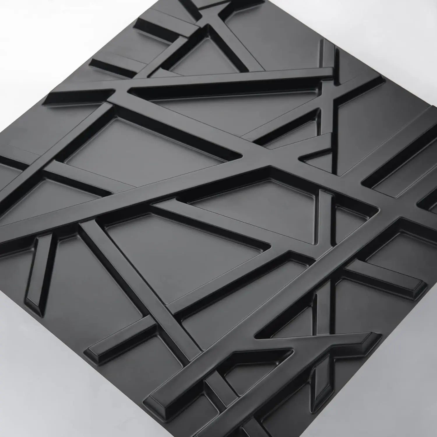 3D Art PVC Wall Panels Matte Black 50cm*50cm Waterproof Wall Panel Board for Home Hote Interior Wall Decoration