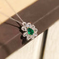 CAOSHI New Trendy Cubic Zirconia Necklace Silver Color Green Stone Pendant Necklace for Women Korea Customize Necklace Jewelry