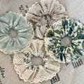 New Trendy France Design Girls Floral Hair Tie Large Lace Ruffle Hair Scrunchies