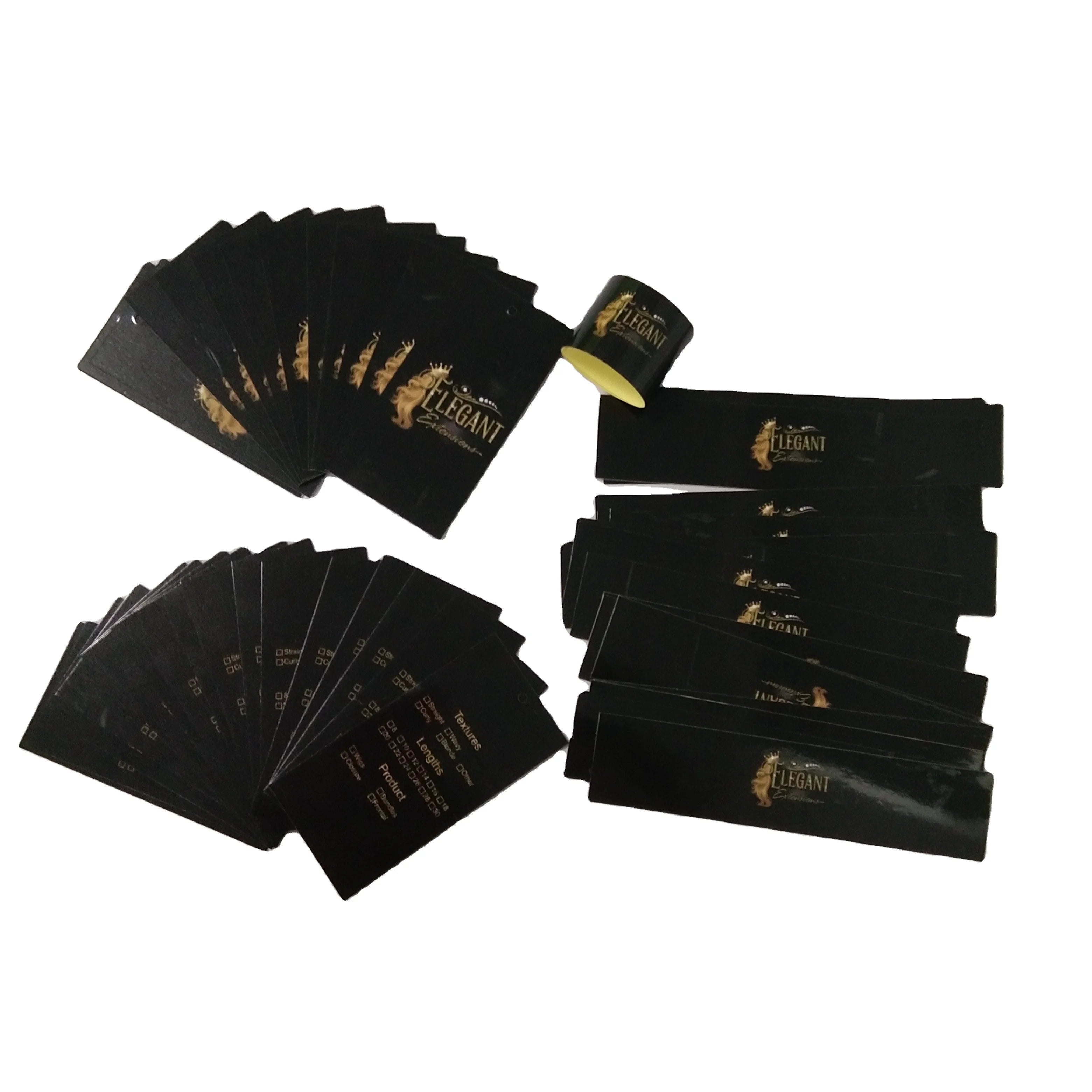 Hang Tags and Labels for Wigs Bundles Hair Extensions with Custom LogoSticker Wraps Labels and Hangtags 1 Set