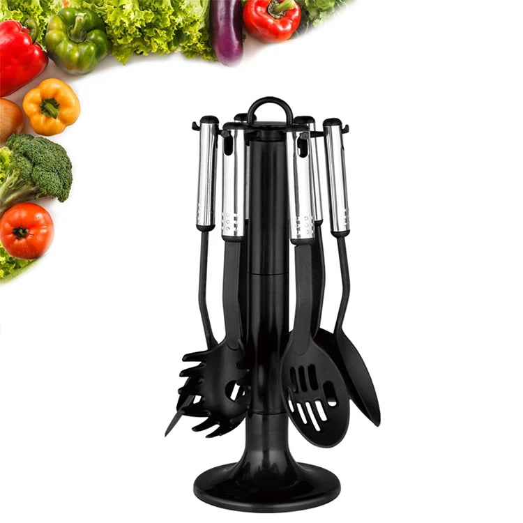 Online Hot Selling Best Quality Kitchen Gadgets Accessories Nylon Cokware Spatula Non-stick Cookware 7 Piece Set Kitchen Utensil