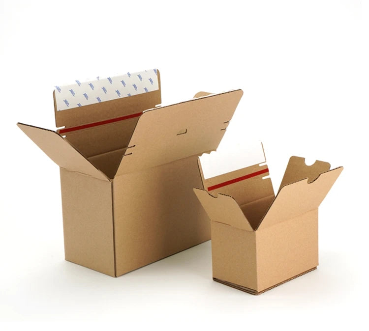 Custom logo Auto Lock Bottom Zipper Shipping Box Zip Auto Closing Ziplock Carton Box Corrugated Cardboard Box