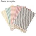 Wholesale Custom Printed Peshtemal Hammam Towels 100% Recycled Cotton Striped Pattern Quick Dry Soft Turkish Beach Sand Free