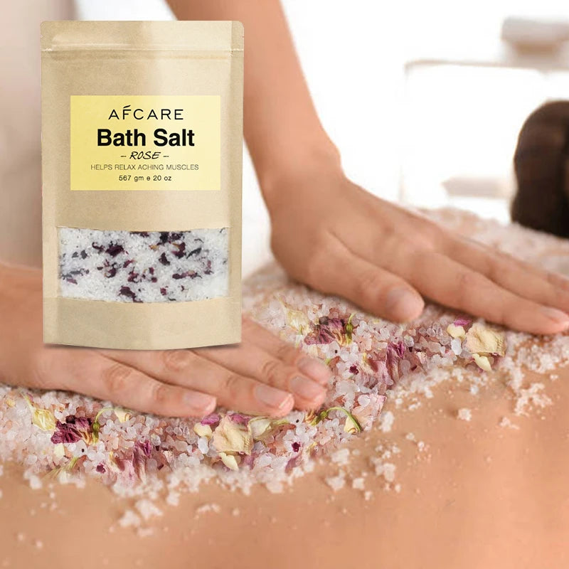 Organic Himalayan Mineral Crystal Bath Salt Sulfate-Free Pore Cleaner Relaxing & Centella Asiatica Rose Green Tea for Foot Spa
