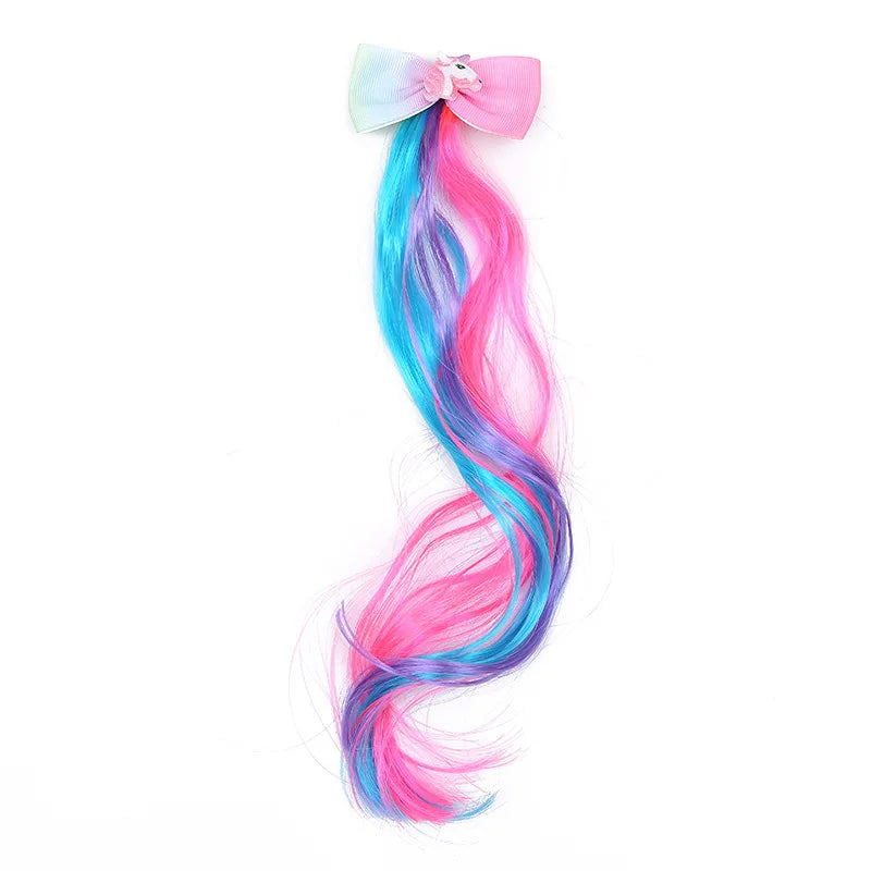 Accessories for Girls Kids Hair Bows  Hair Glitter Braided Curly Gradient Kids Hair Extensions for Kids