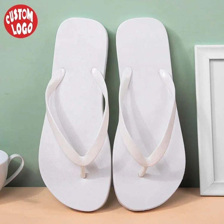 New Design Customized Logo Rubber Custom Printing Ladies Slipper Indoor Custom Flip Flops
