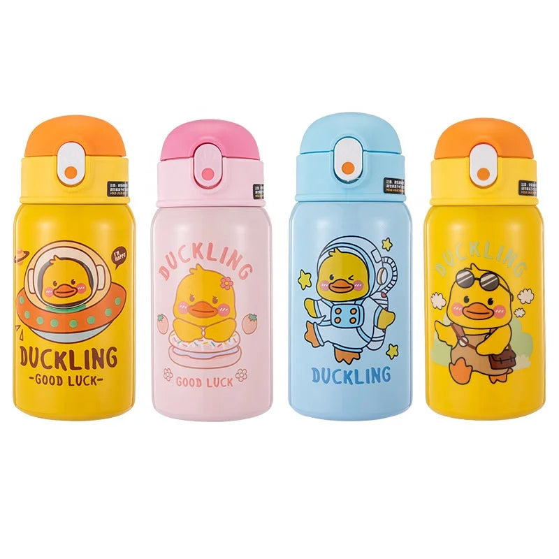 Madou Cartoon Cute Portable Straw Mini Stainless Steel Water Bottle for Kids Water Bottle Stainless Steel Kids Water Bottle