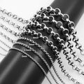 Round Link Rolo Chain Necklace Stainless Steel Gold Plated Customizable 2 2.5 3 6 7 8 9mm for Men Women Classic Regular Design