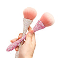 Two Tone Nail Dust Brush and Single Makeup Brush Synthetic Hair for Face Use Rhinestone Glitter Cleaning