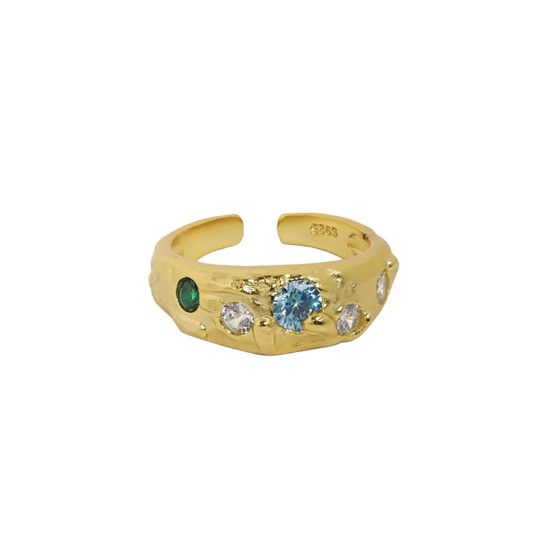 Luxury Women rainbow Zircon 925 Handmade Jewelry Silver Customization Rings