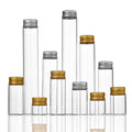 Mini Cute Small Clear Glass Bottle Vials Message Bottle Screw Aluminum Cap Multi-Cap Colors Screen Printing Eco-friendly