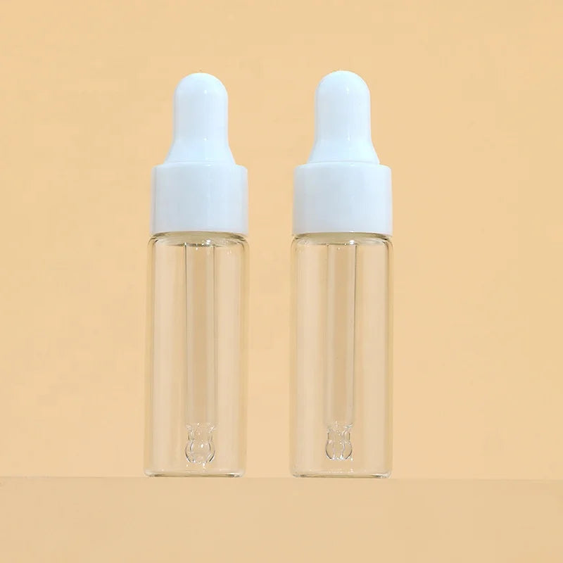 Clear 1ml 2ml 3ml 4ml 5ml Mini Small Essential Oil Dropper Glass Bottle 3cc Glass Mini Sample Essence Bottle with Dropper