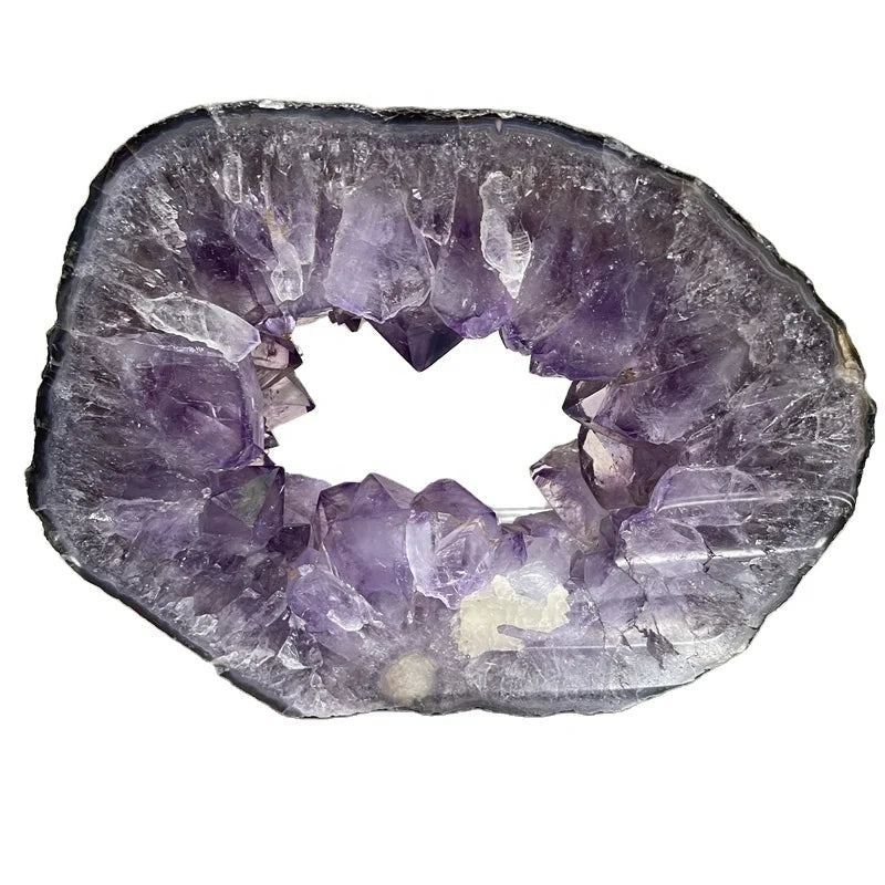 Wholesale Natural Raw Amethyst Cluster Geode Amethyst Agate Stone Slices Crystal Slab for Feng Shui Home Decoration