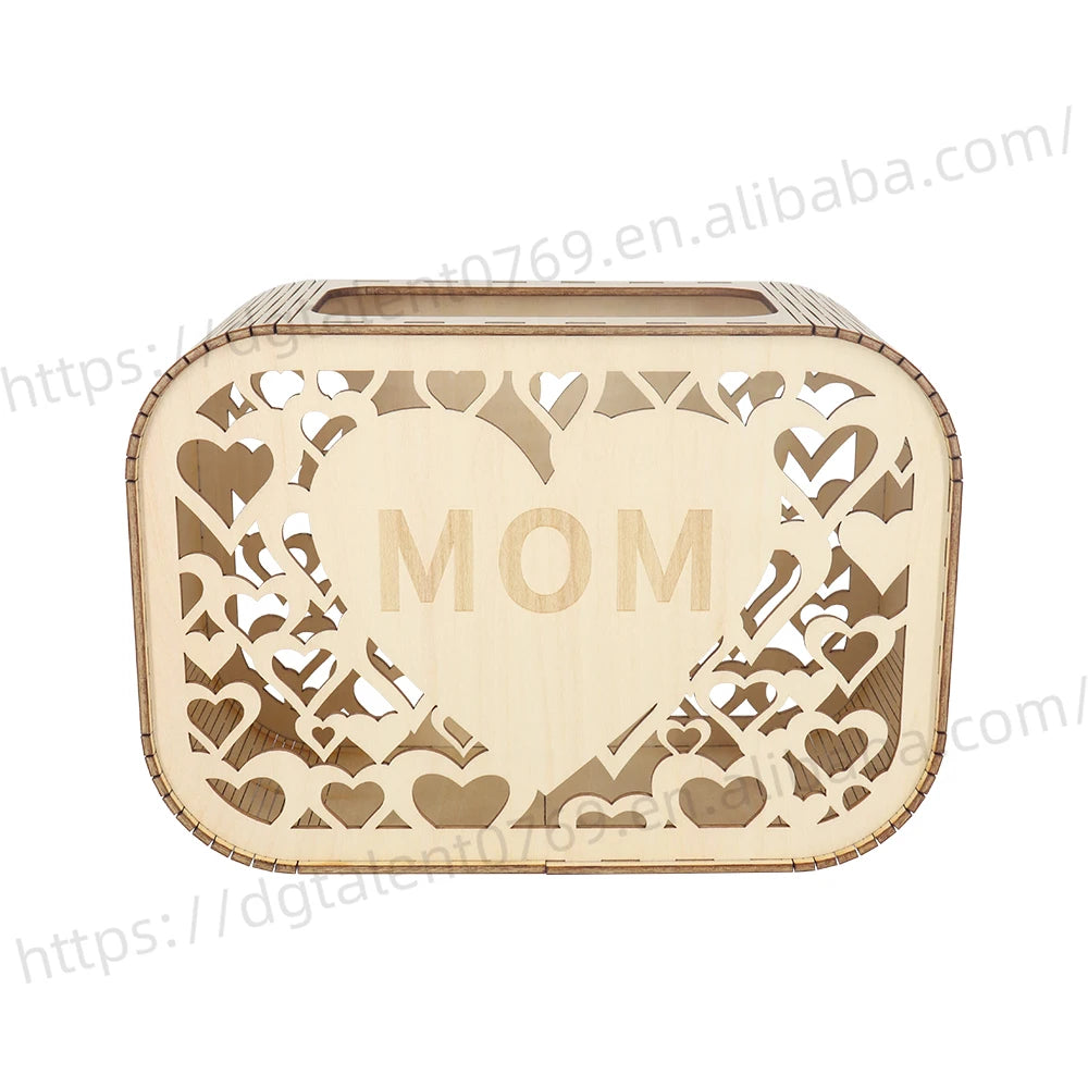 Tailai Direct Selling Wooden Memory Box 'Mom I for Love You' Keepsake Gift Decorative Birthday Gift for Daughter Mother's Day