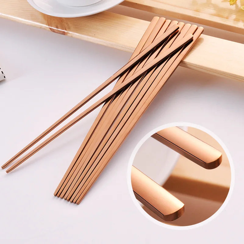 Reusable Color Flat Chopsticks for Home Kitchen or Restaurant