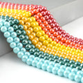 YIWU Wholesale 6mm 8mm 10mm Crystal Polished Smooth Luster Solid Color Round Glass Glossy Beads