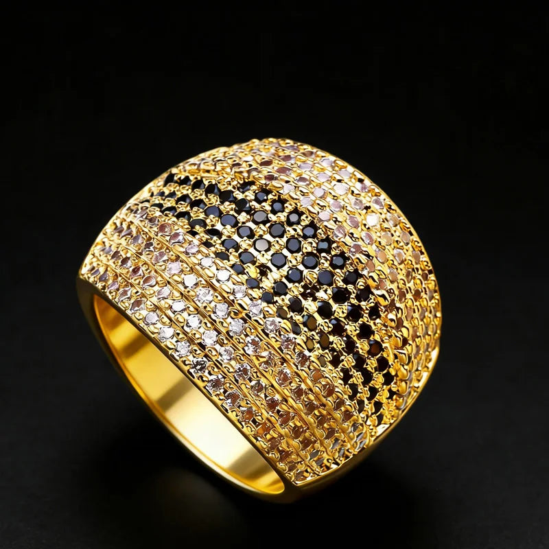 Full CZ Paved Dome Design Bulk Brass Rings for Wholesale Jewelry Suppliers