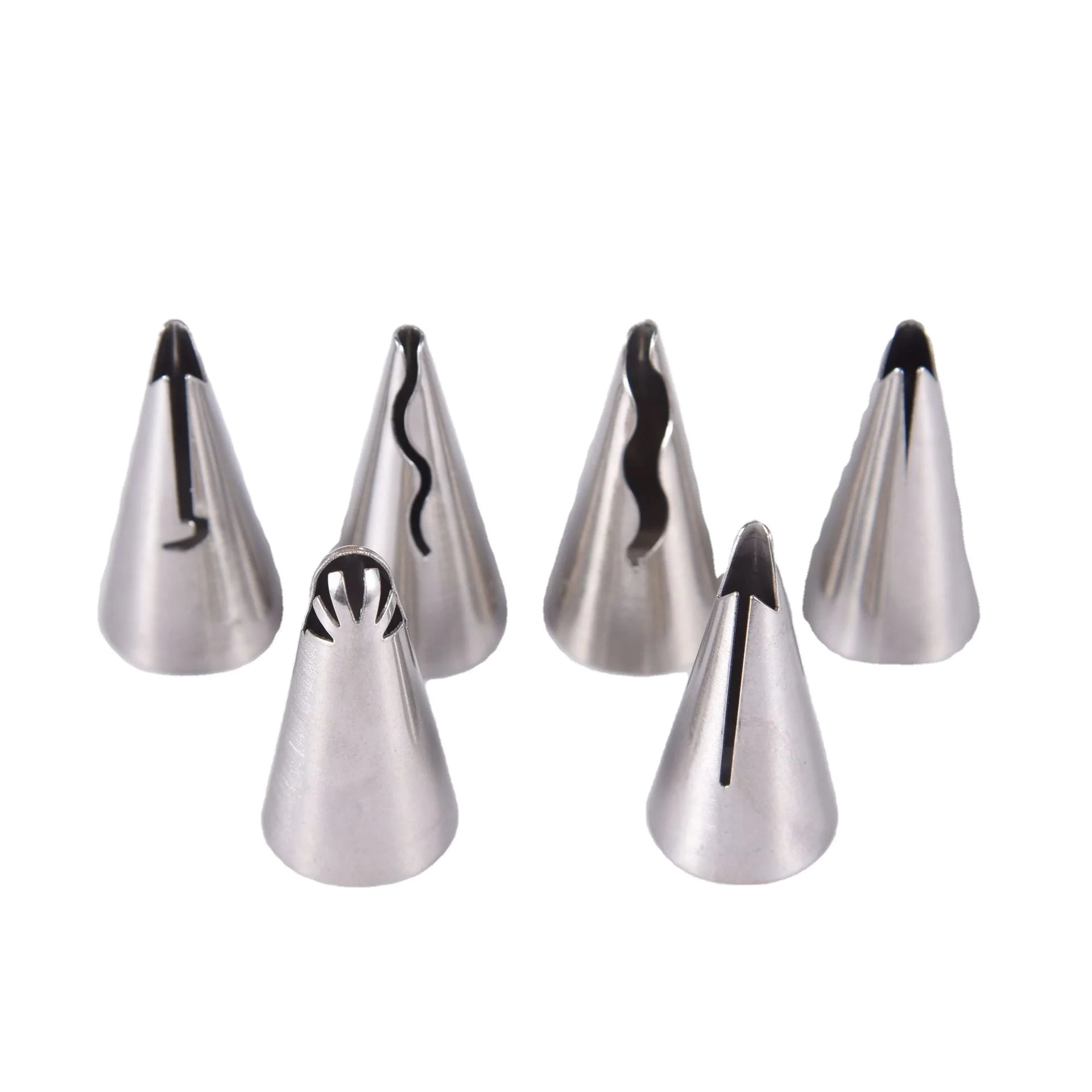 DIY Baking Tools 7 Pcs Pillar Shape Eco-Friendly Stainless Steel Icing Piping Nozzles for Cake Decorating Tulip Sphere Whip