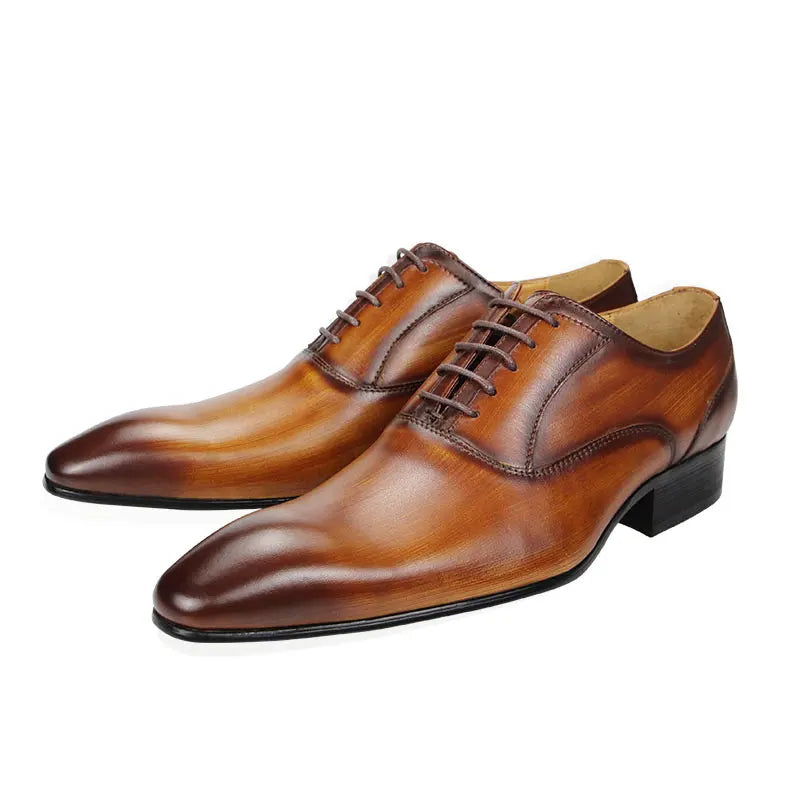 Handmade Men's Genuine Leather Oxfords Customizable Dress Shoes Pointed Toe for Autumn Weddings Walking Men's Wedding Walking