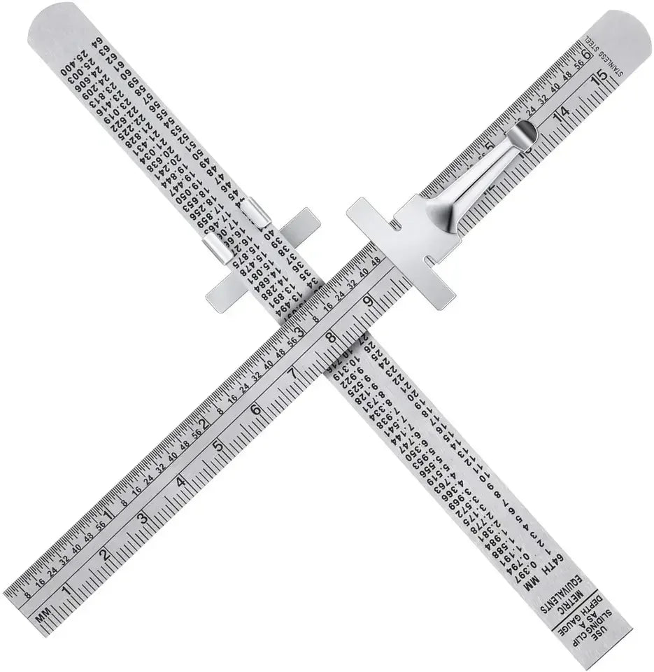 Chevalierous 6 Inch 15 cm Precision Stainless Steel Pocket Ruler Straight Scale Detachable Clip DIY OEM Customizable 1 Year